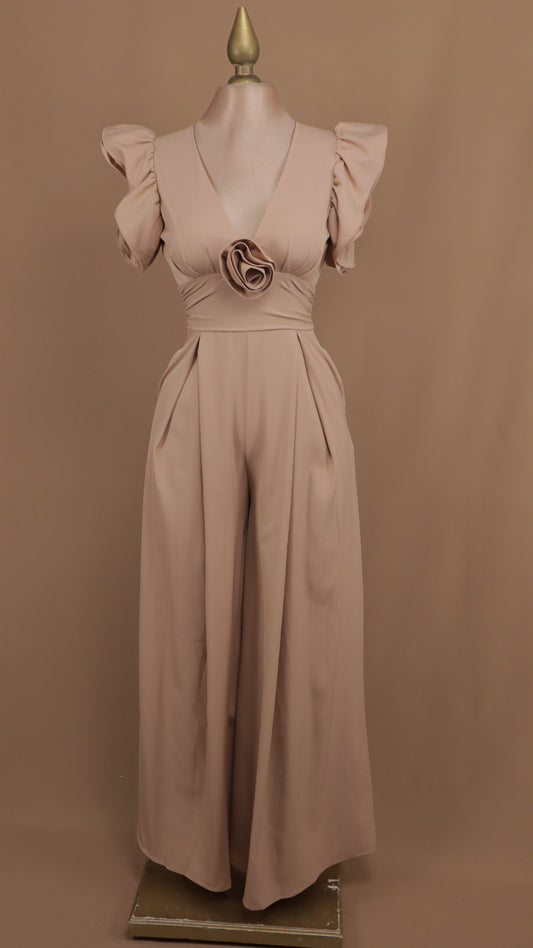 Palazzo manga bombacha y flor en busto