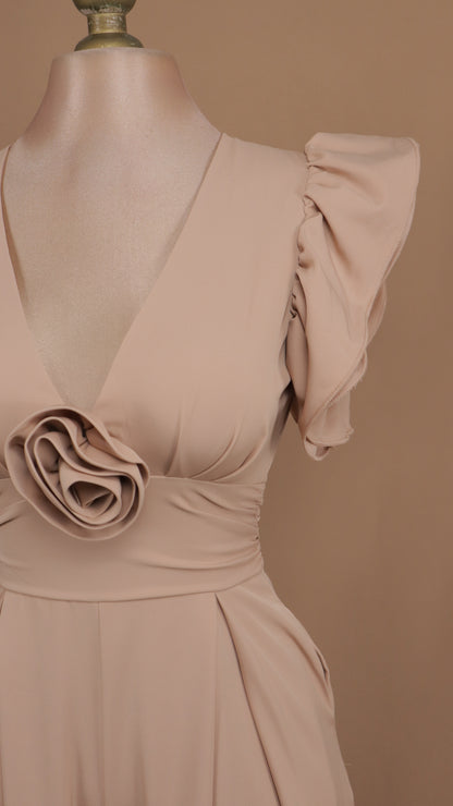 Palazzo manga bombacha y flor en busto