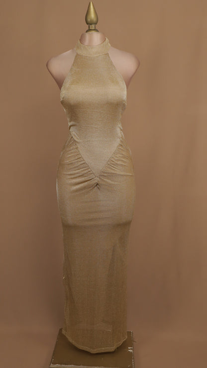 Vestido largo cuello halter