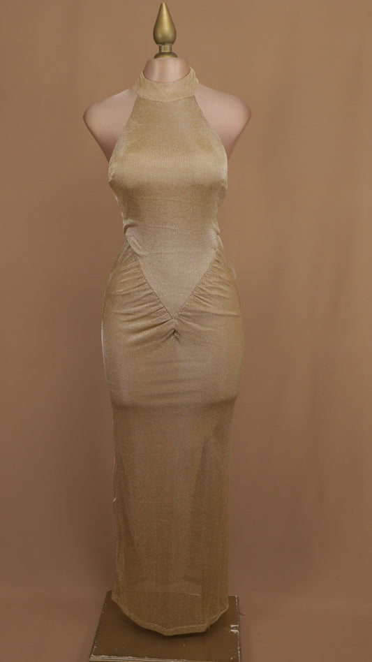 Vestido largo cuello halter