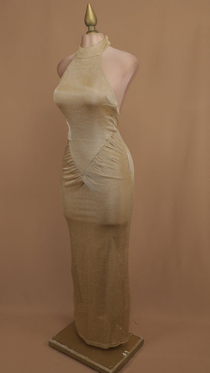 Vestido largo cuello halter