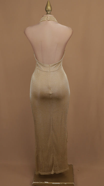 Vestido largo cuello halter