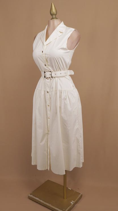 Vestido midi con cuello y cinto