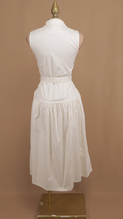 Vestido midi con cuello y cinto