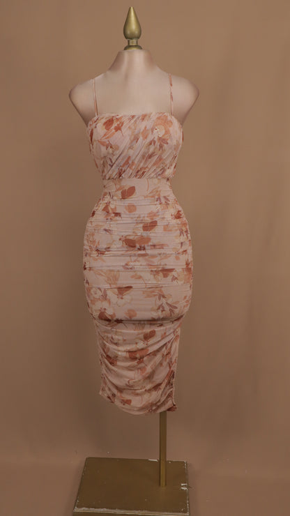 Vestido midi estampado escote de tirante