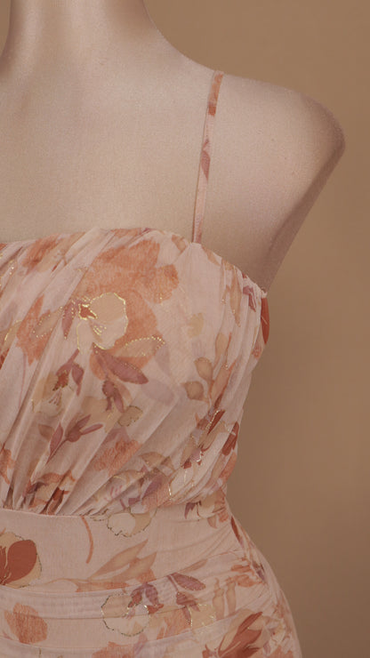 Vestido midi estampado escote de tirante