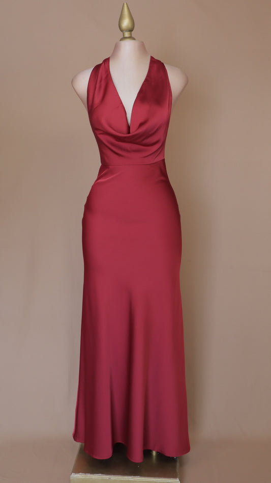 Vestido largo cuello halter