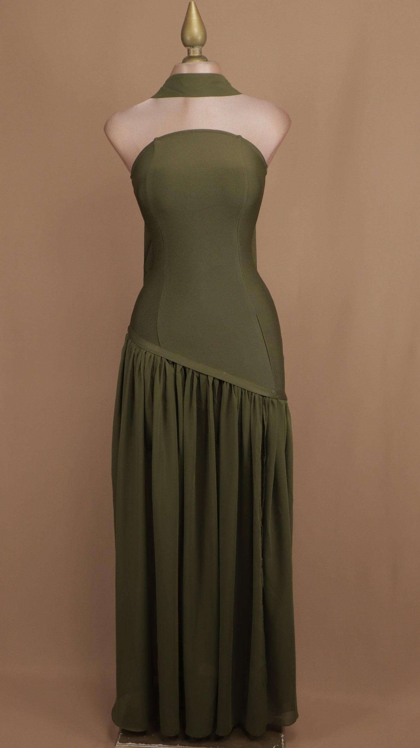 Vestido largo straple de bandage