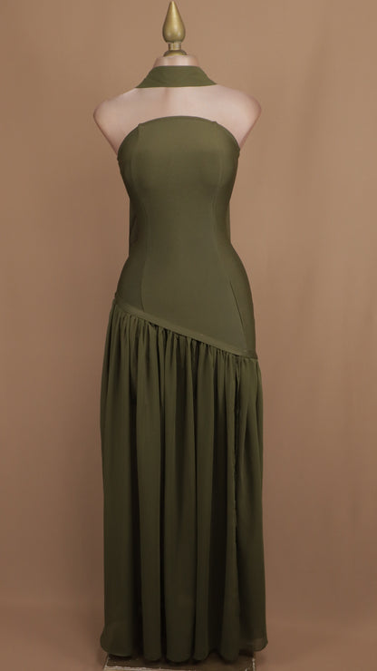 Vestido largo straple de bandage