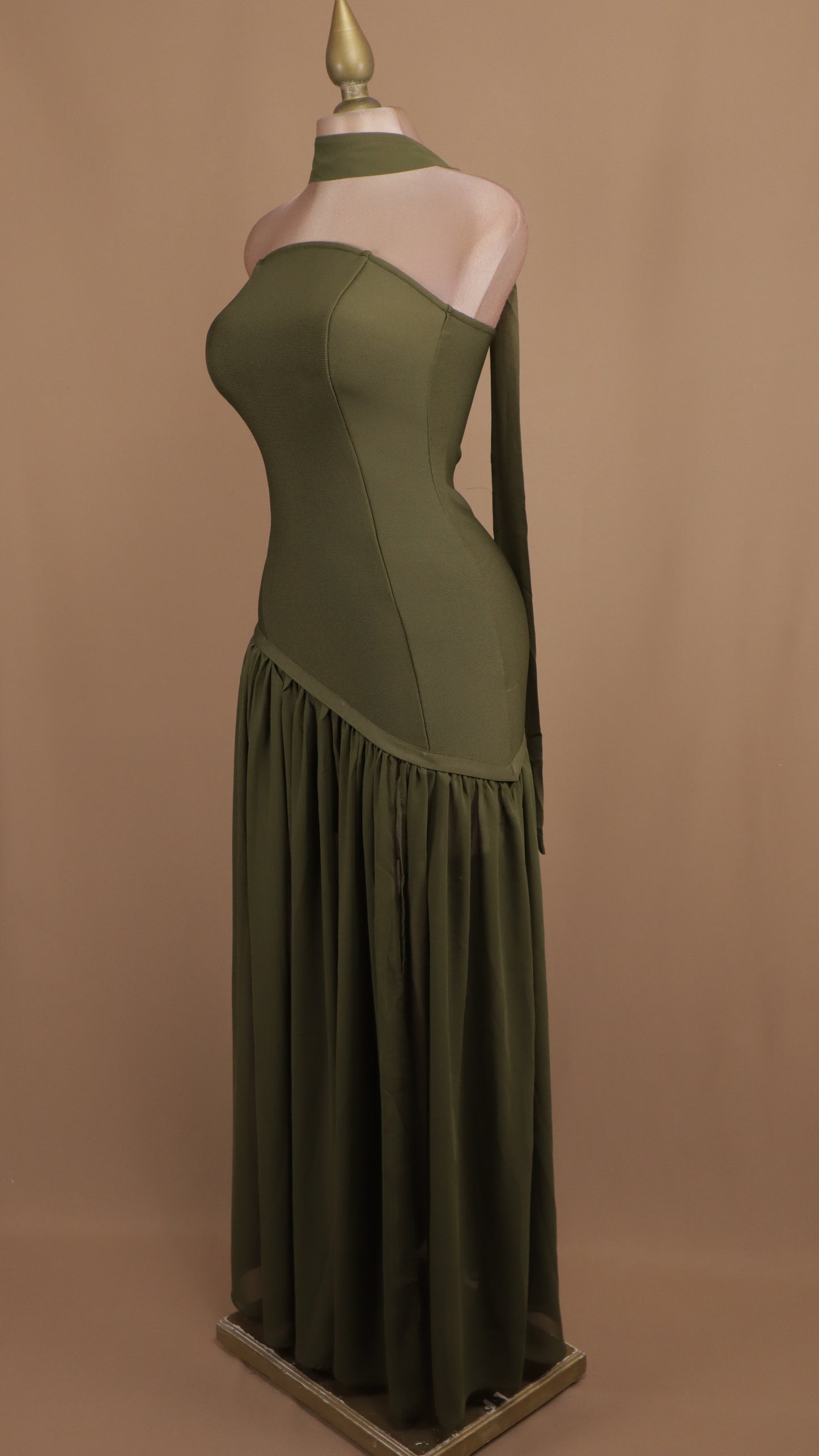 Vestido largo straple de bandage