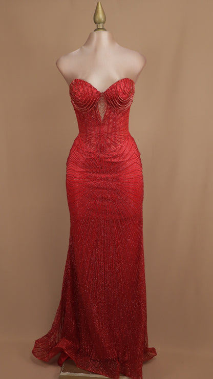 Vestido largo estraple de gala