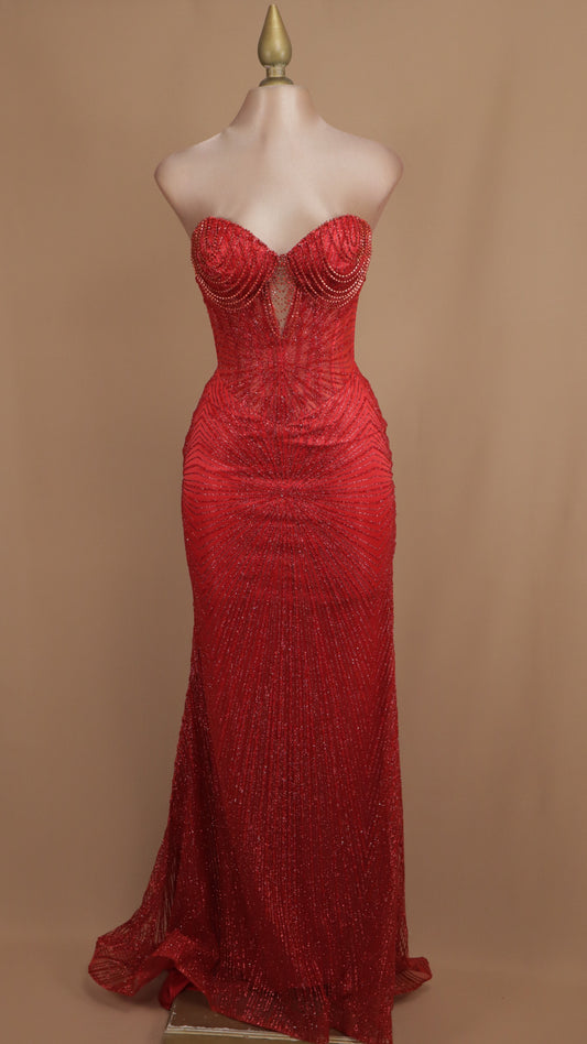 Vestido largo estraple de gala