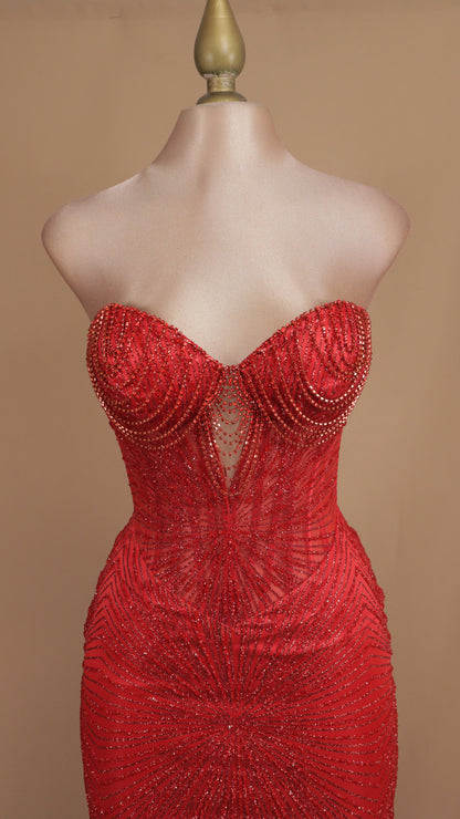 Vestido largo estraple de gala