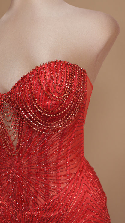 Vestido largo estraple de gala