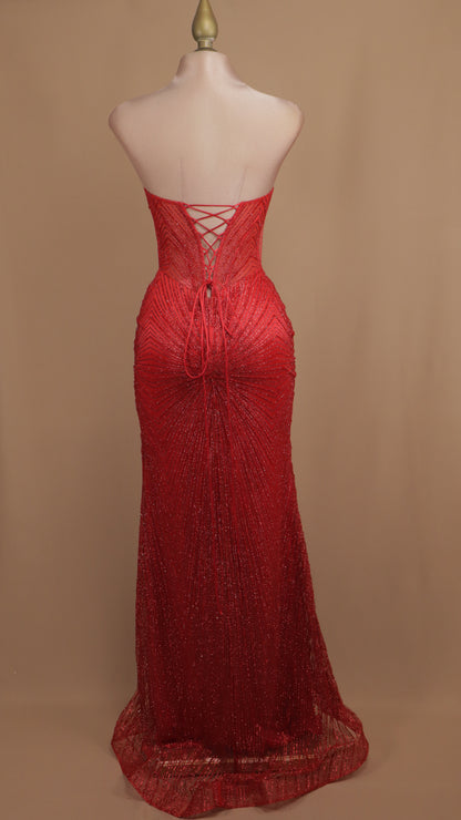 Vestido largo estraple de gala