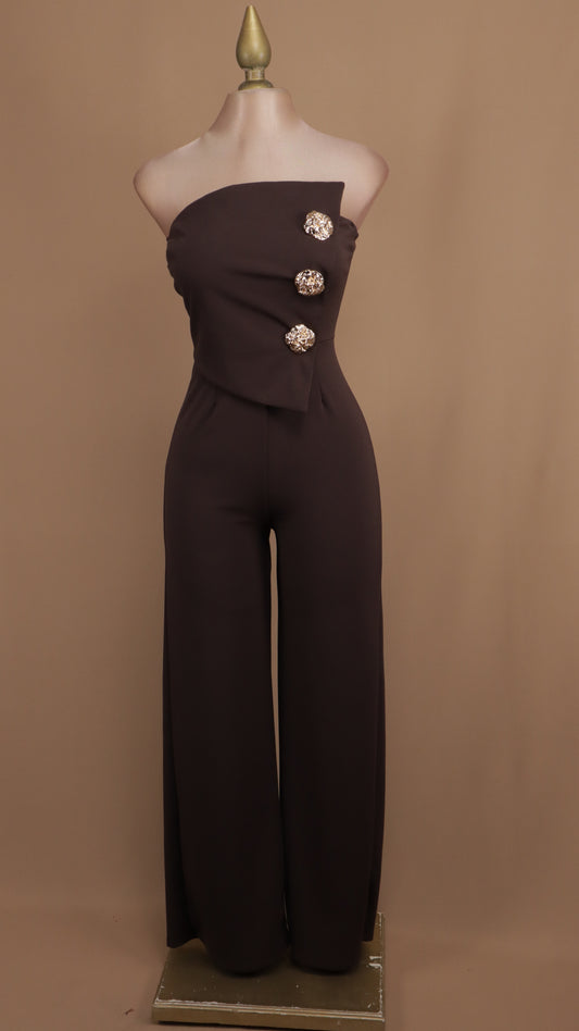 Palazzo estraple con botones dorados