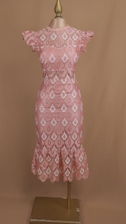 Vestido midi con encaje