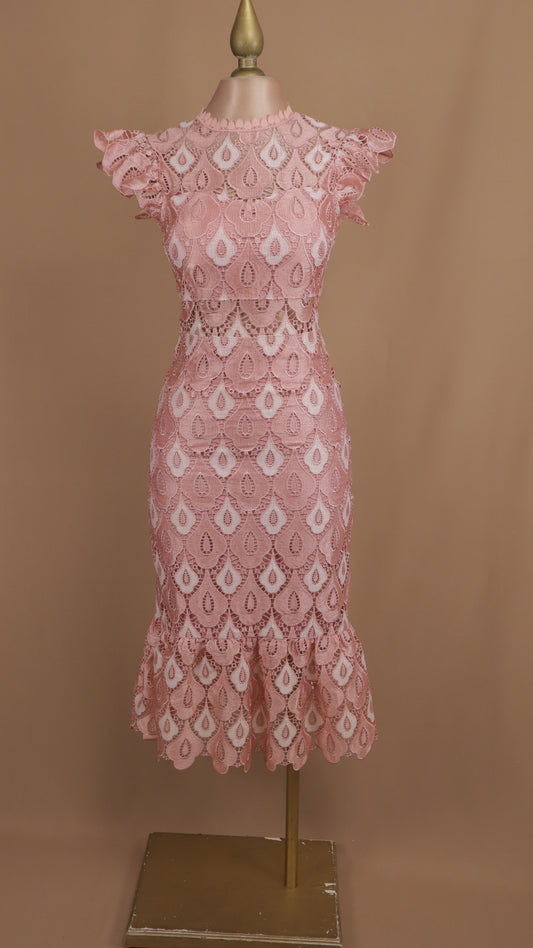 Vestido midi con encaje