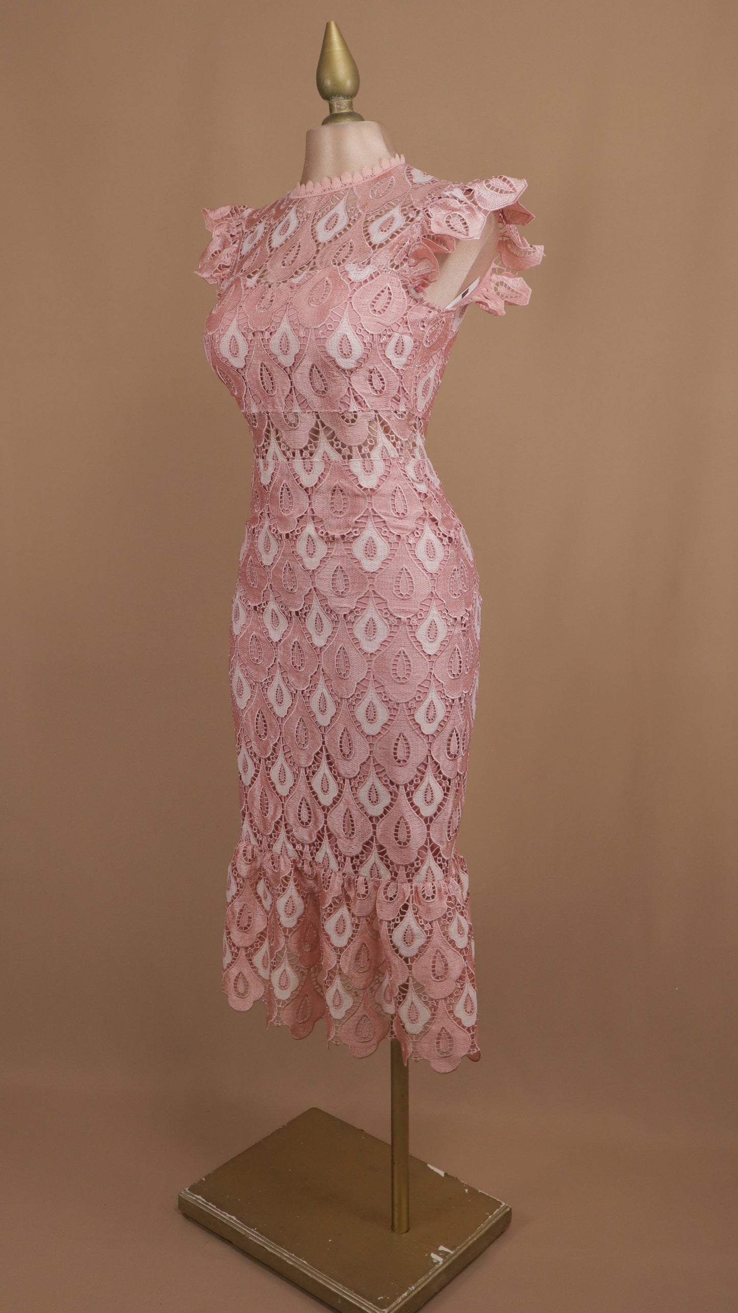 Vestido midi con encaje