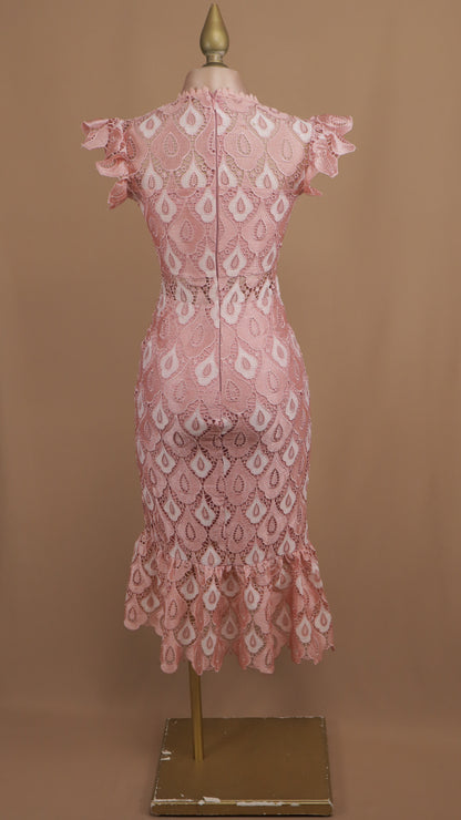 Vestido midi con encaje