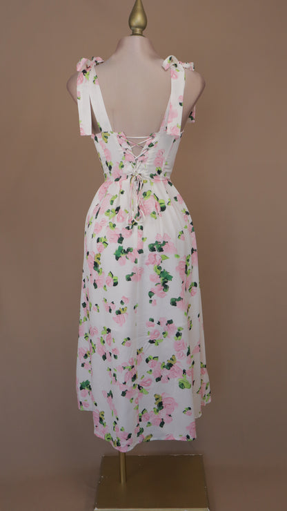 VESTIDO MIDI CON ESTAMPADO FLORAL