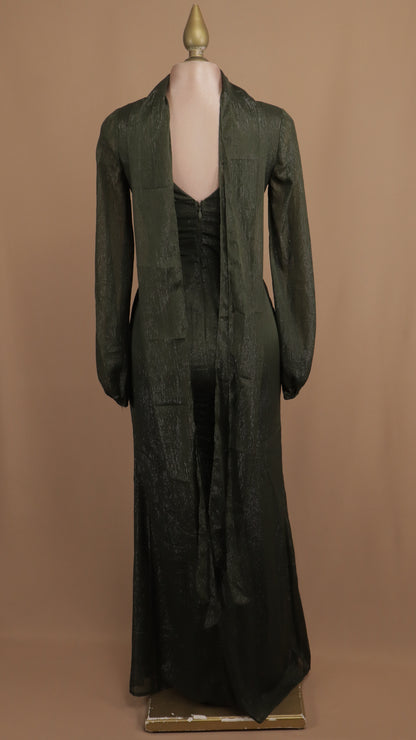Vestido largo manga larga con destellos