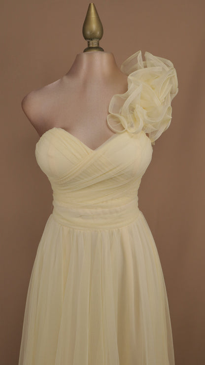 Vestido largo de tul con escote corazón