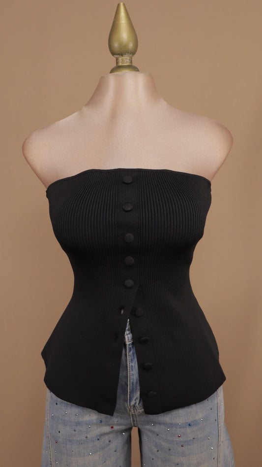 Blusa estraple con botones