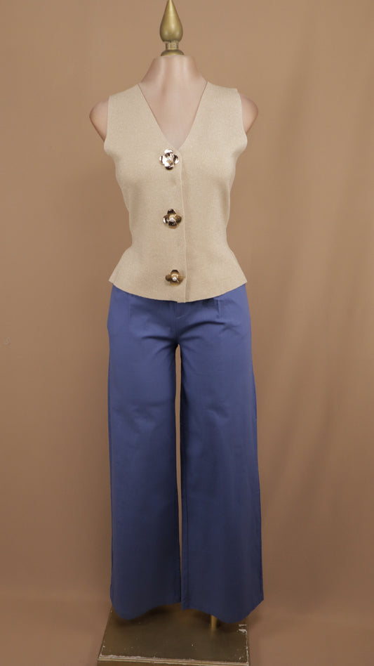 Pantalón vestir con cinto café