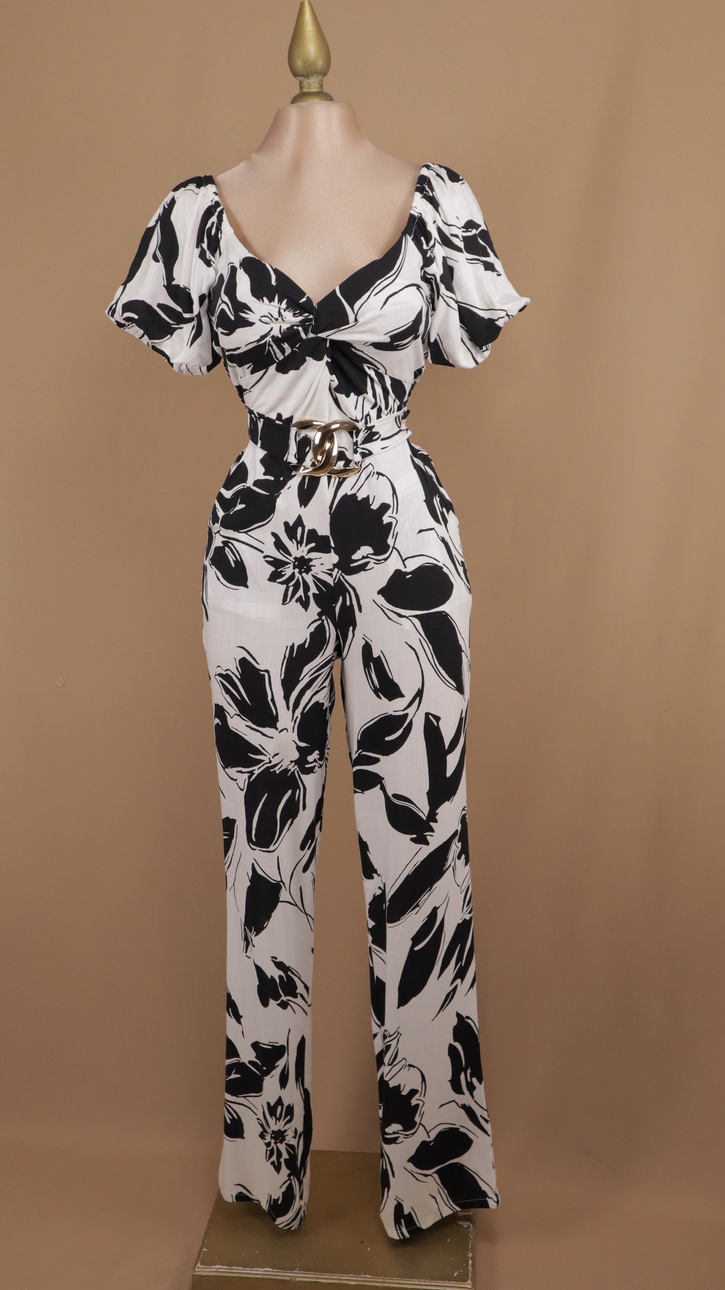 Palazzo estampado con manga bombacha