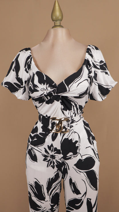 Palazzo estampado con manga bombacha