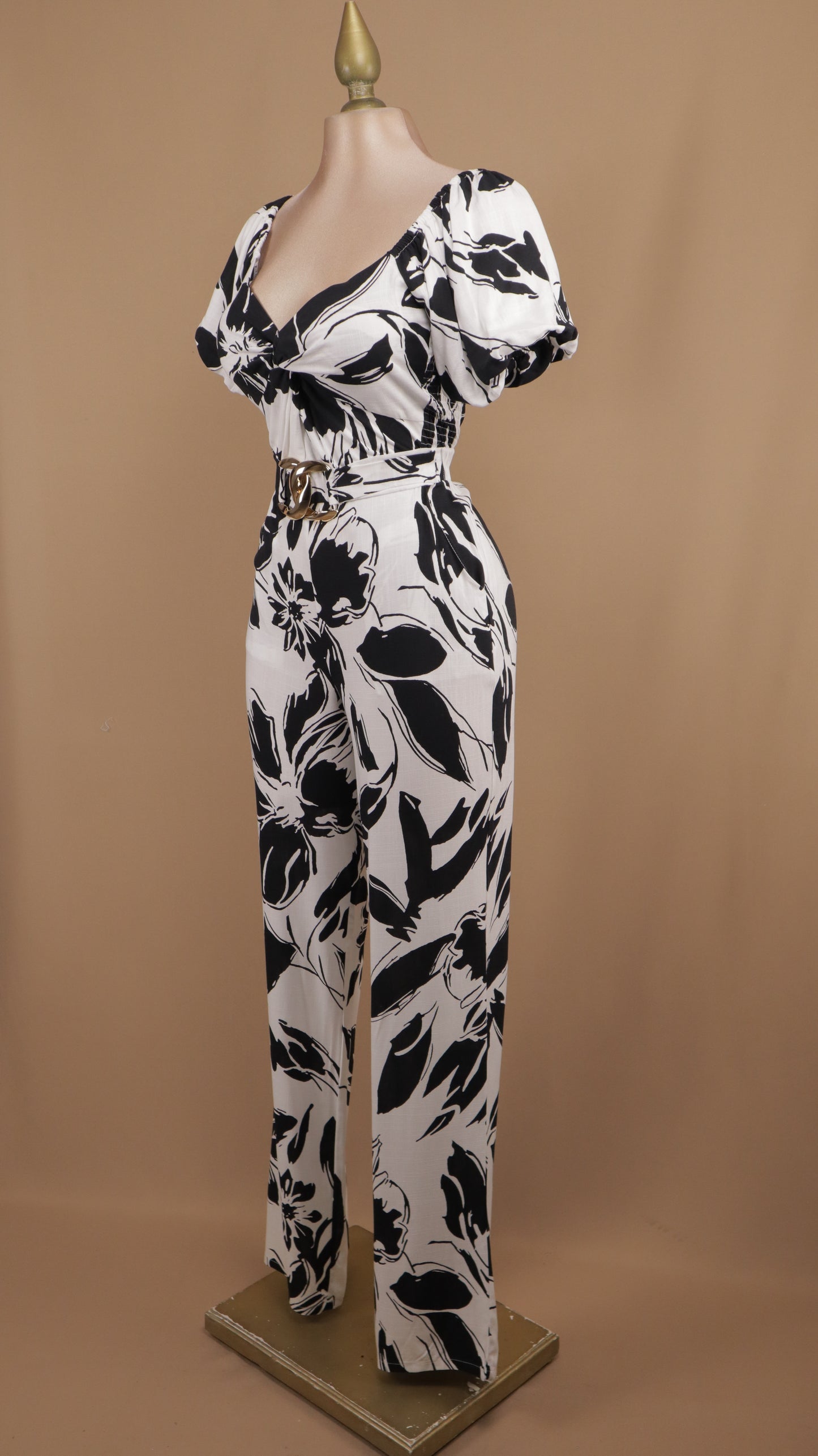 Palazzo estampado con manga bombacha