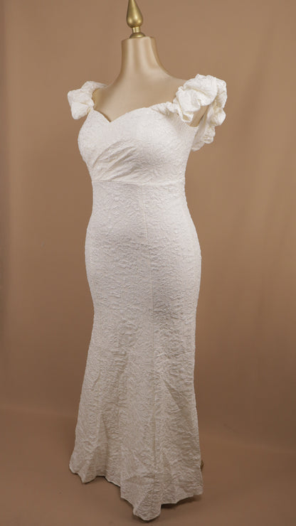 Vestido largo plus size escote al hombro