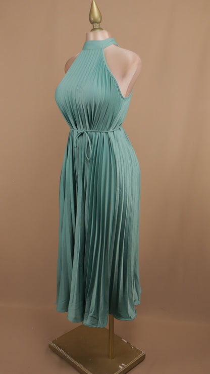 Vestido maxi plisado fresh