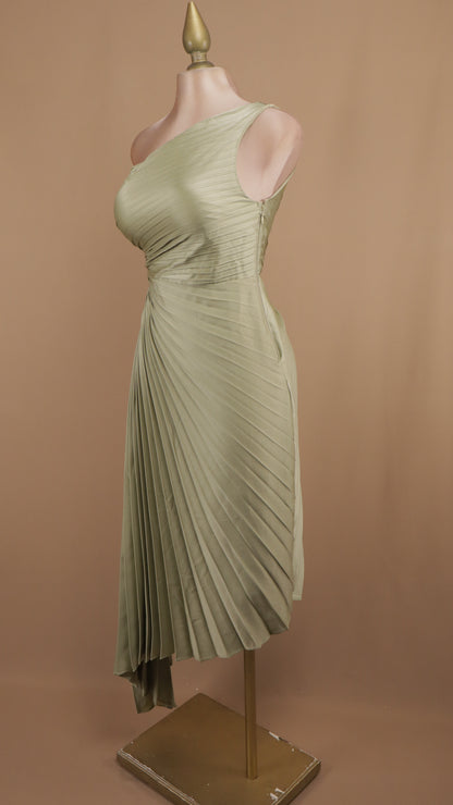 Vestido maxi asimétrico ojal