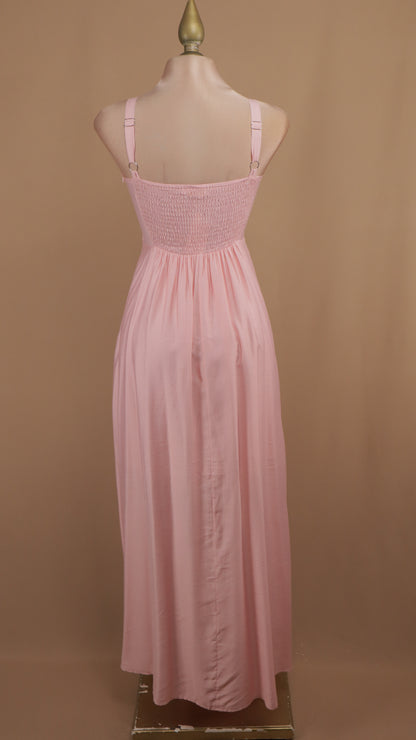 Vestido midi con tirante y escote de varilla