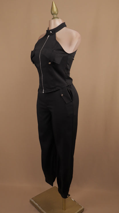 Conjunto de pantalón y crop halter