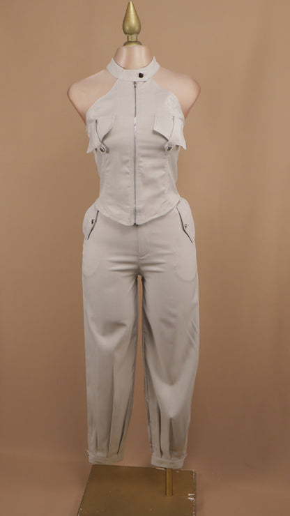 Conjunto de pantalón y crop halter
