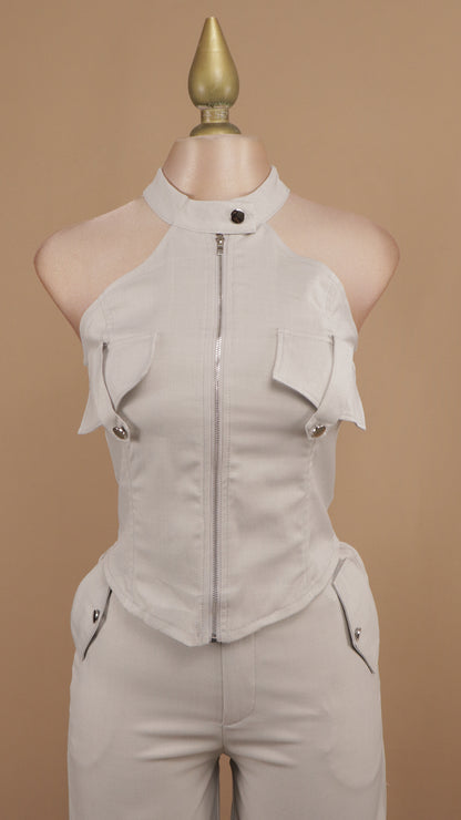 Conjunto de pantalón y crop halter