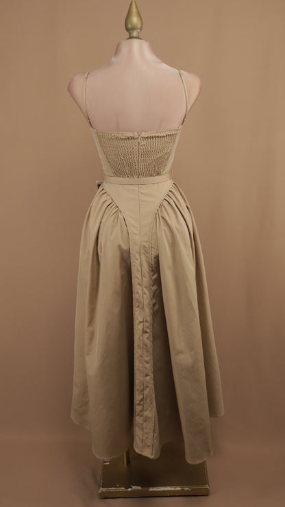 Vestido midi de tirantes con falda en línea A