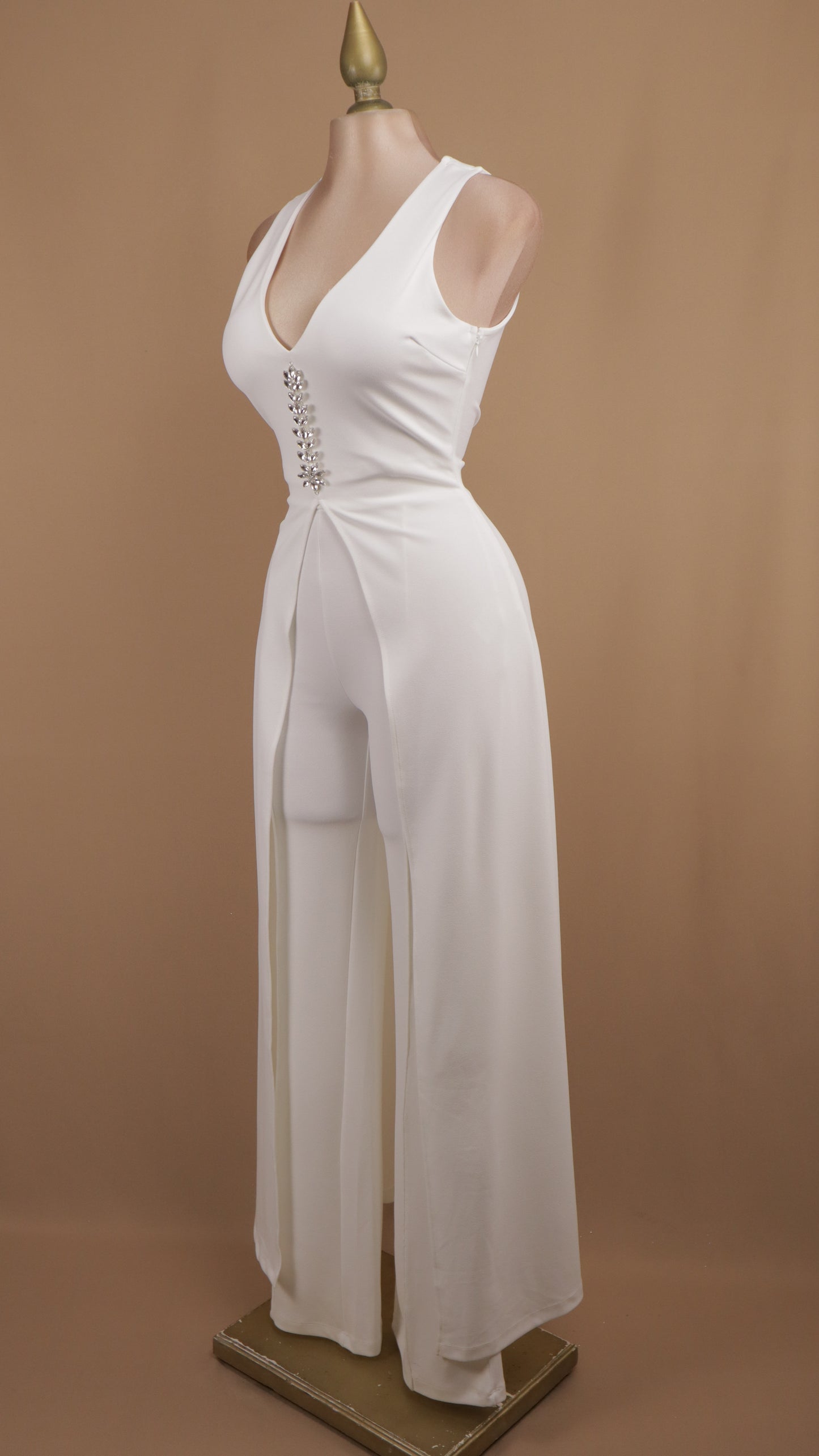 Conjunto pantalón y chaleco tipo gabardina