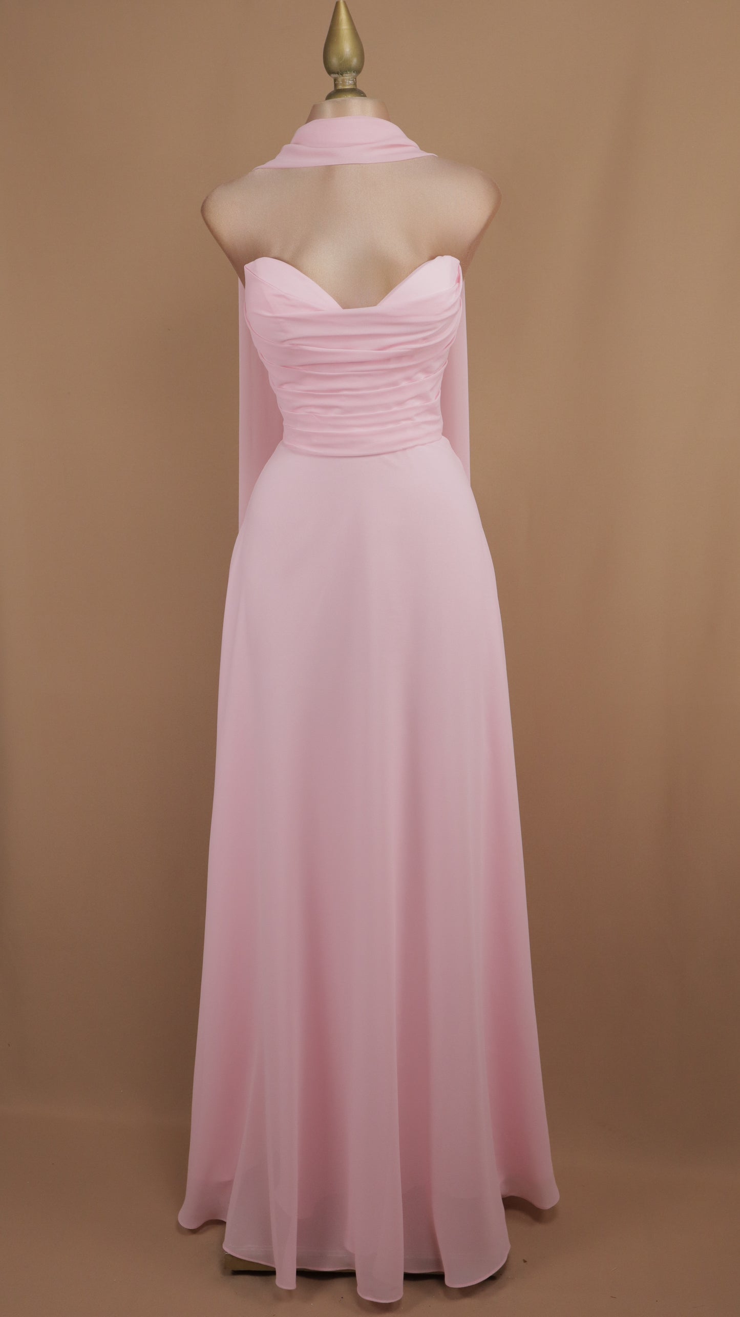 Vestido largo estraple con corset