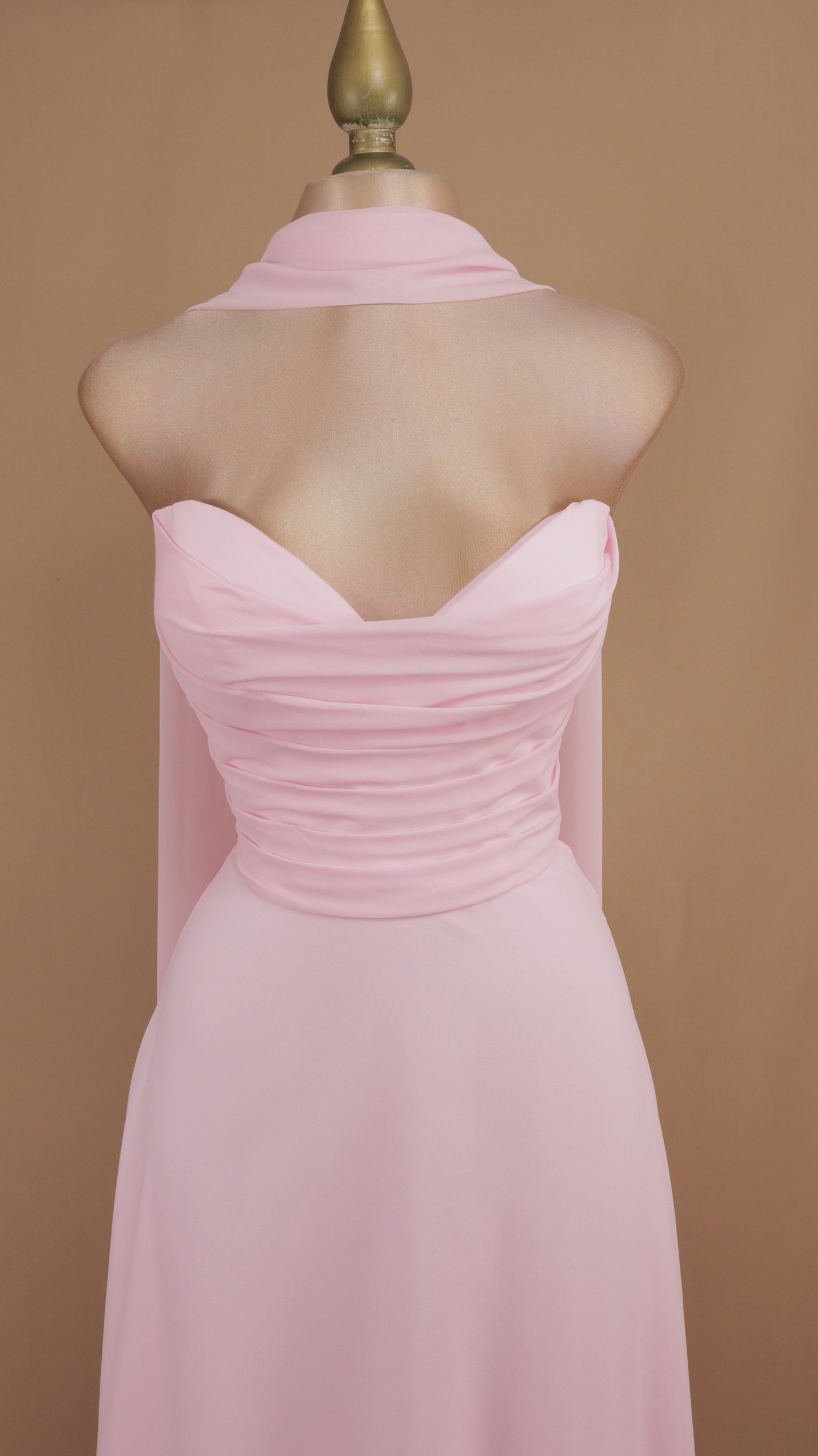Vestido largo estraple con corset