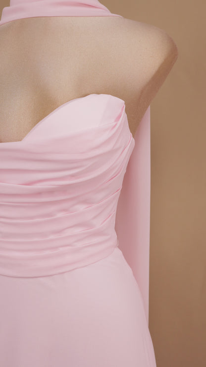Vestido largo estraple con corset