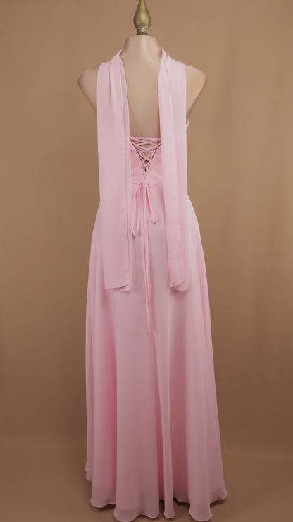 Vestido largo estraple con corset