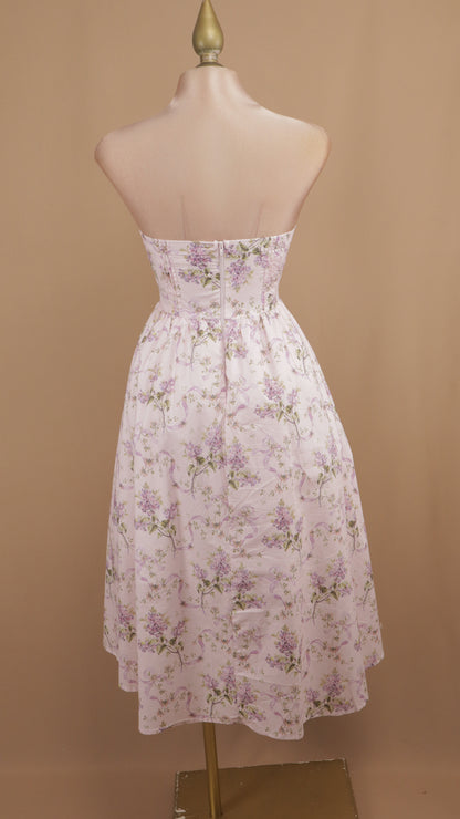 Vestido midi estraple yestampado