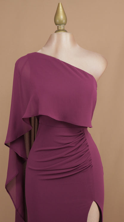 Vestido largo con capa de chiffon