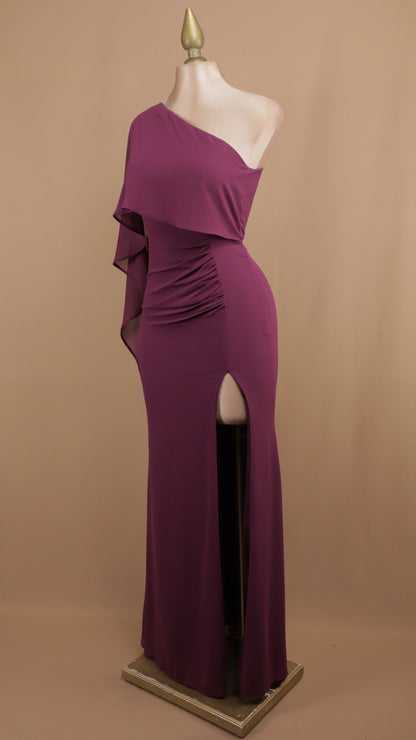 Vestido largo con capa de chiffon