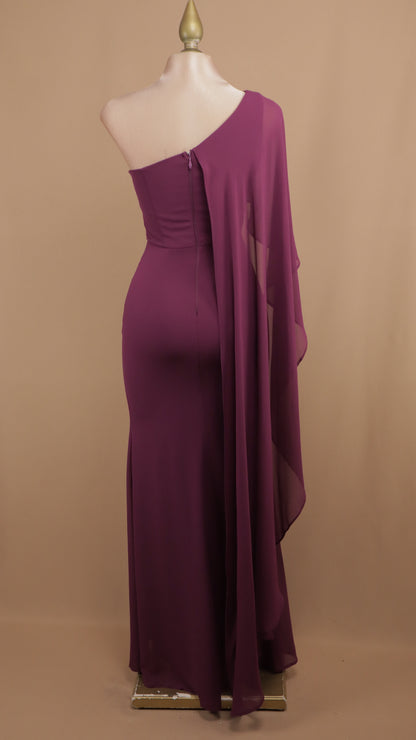 Vestido largo con capa de chiffon