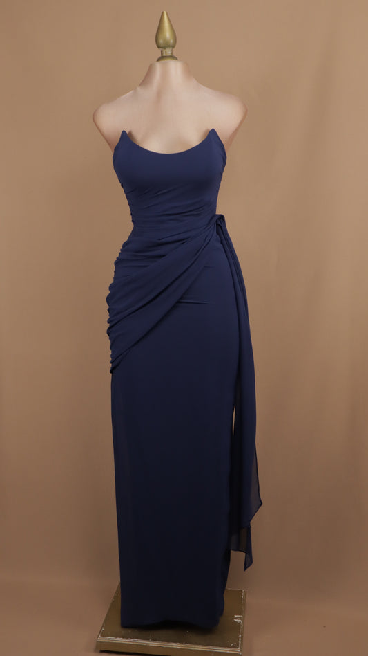 Vestido largo estraple con corset